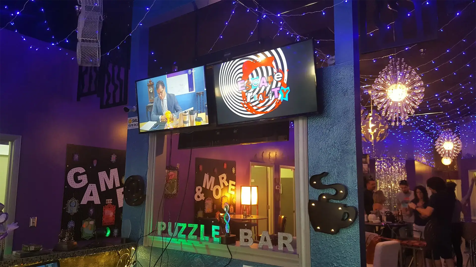 Standing bar inside a business